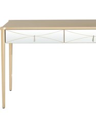 Insley 48" Champagne Rectangle Glass Console Table - Champagne