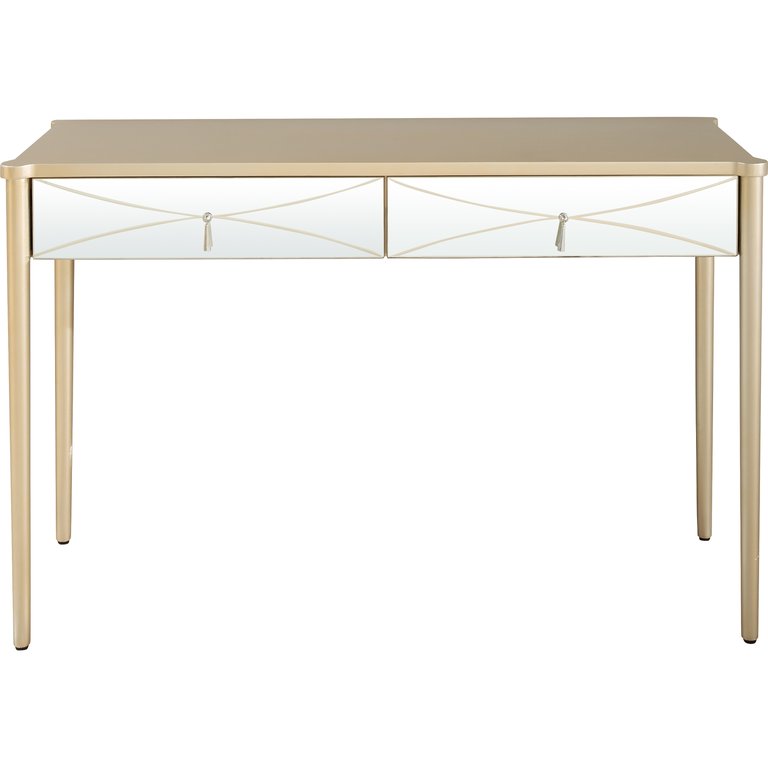 Insley 48" Champagne Rectangle Glass Console Table - Champagne