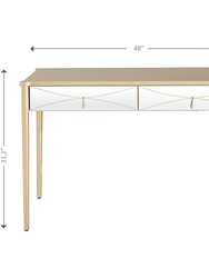 Insley 48" Champagne Rectangle Glass Console Table