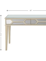 Keeley 48" Antique Silver Rectangle Glass Console Table