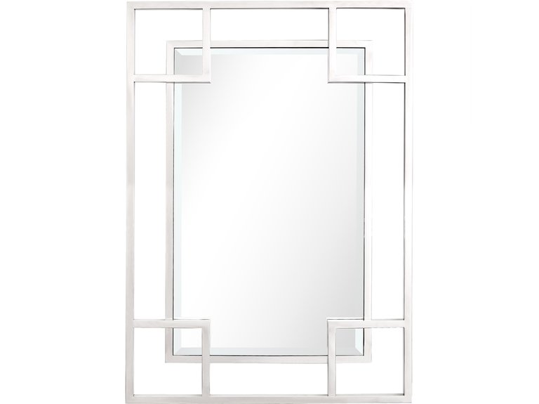 Kinney 29" x 42" Casual Rectangle Framed Floating Accent Mirror - Silver