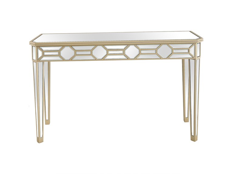 Lilian 47.2" Champagne Rectangle Glass Console Table - Champagne