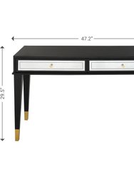 Makalu 47.2 in. Black Rectangle Glass Console Table