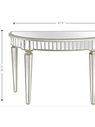 Marilyn 47.5 in. Champagne Half Moon Glass Console Table