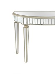 Marilyn 47.5 in. Champagne Half Moon Glass Console Table - Champagne