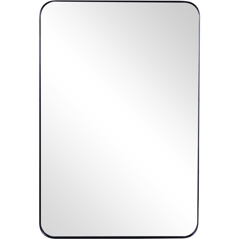 Metal Frame 24 in. x 36 in. Casual Rectangle Framed Classic Accent Mirror - Black