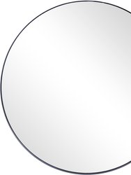 Metal Frame 32 in. x 32 in. Casual Round Framed Classic Accent Mirror - Black