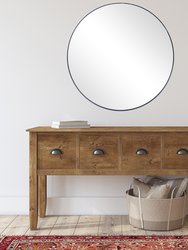 Metal Frame 32 in. x 32 in. Casual Round Framed Classic Accent Mirror