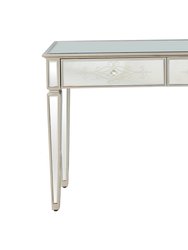 Miriam 47.25 in. Antique Silver Rectangle Glass Console Table