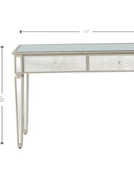 Miriam 47.25 in. Antique Silver Rectangle Glass Console Table