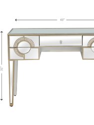 Ophelia 43.25 in. Antique Silver Rectangle Glass Console Table