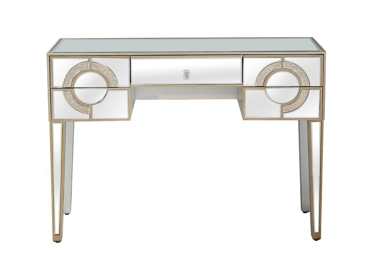 Ophelia 43.25 in. Antique Silver Rectangle Glass Console Table