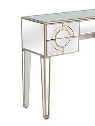 Ophelia 43.25 in. Antique Silver Rectangle Glass Console Table - Antique Silver