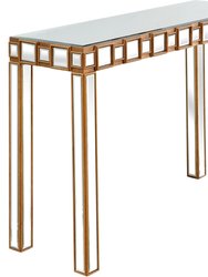 Orion 43.25 in. Antique Gold Rectangle Glass Console Table