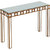 Orion 43.25 in. Antique Gold Rectangle Glass Console Table