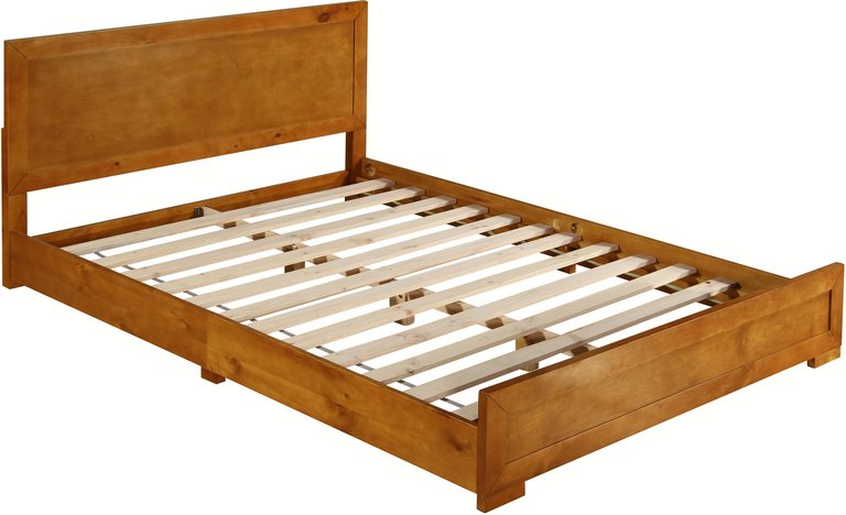 Oxford Brown Oak Platform Bed