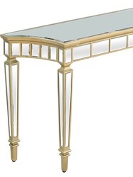 Phoebe 47.25 in. Antique Silver Free form Glass Console Table