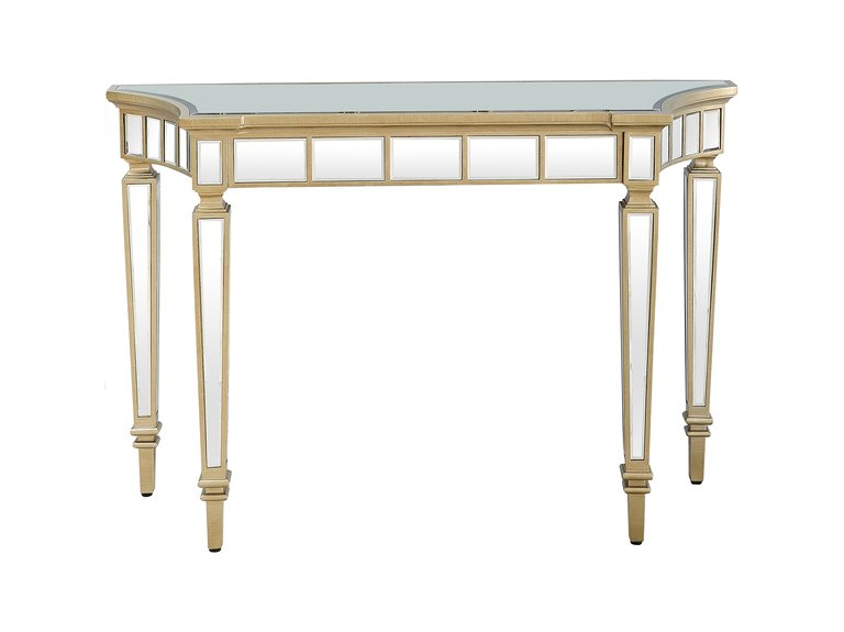 Phoebe 47.25 in. Antique Silver Free form Glass Console Table