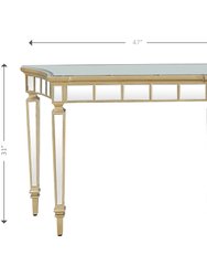 Phoebe 47.25 in. Antique Silver Free form Glass Console Table