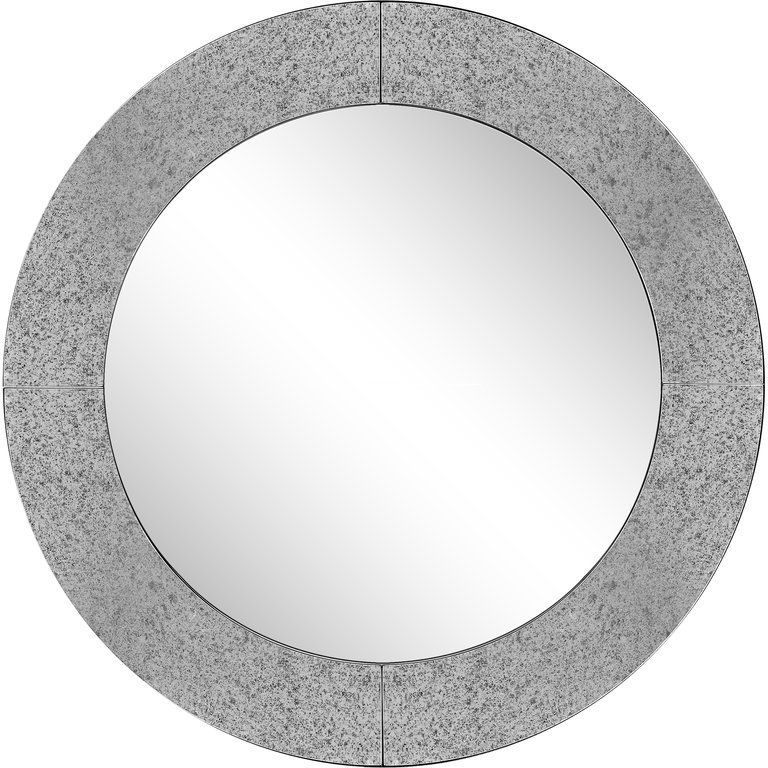 Rachel Casual Round Framed Classic Accent Mirror - Gray