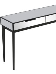 Renata 49.08 in. Black Rectangle Glass Console Table