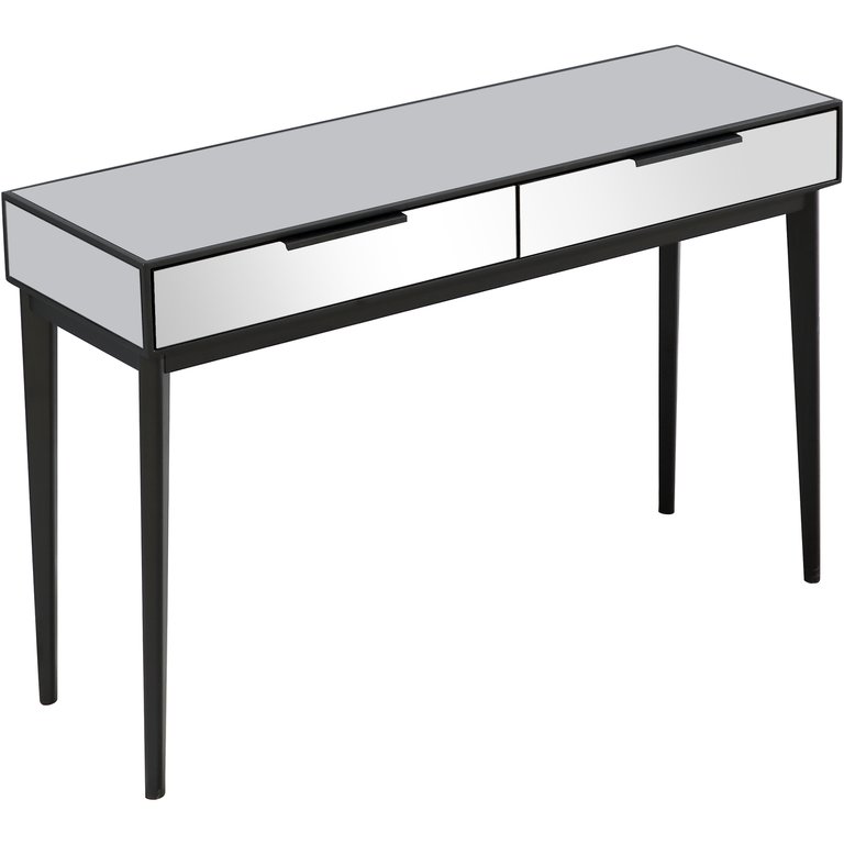 Renata 49.08 in. Black Rectangle Glass Console Table