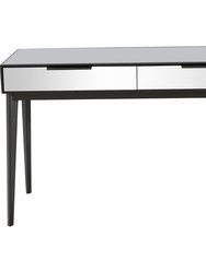 Renata 49.08 in. Black Rectangle Glass Console Table - Black