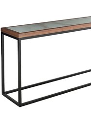 Riley 59.1" Brown Rectangle Glass Console Table