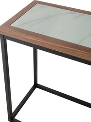 Riley 59.1" Brown Rectangle Glass Console Table