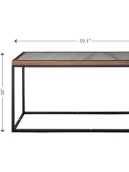 Riley 59.1" Brown Rectangle Glass Console Table