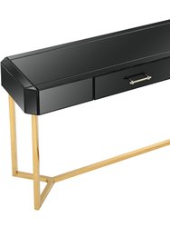 Sonya 47.2" Black Rectangle Glass Console Table