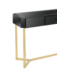 Sonya 47.2" Black Rectangle Glass Console Table
