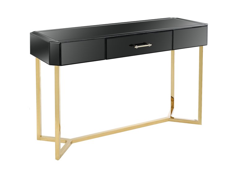 Sonya 47.2" Black Rectangle Glass Console Table