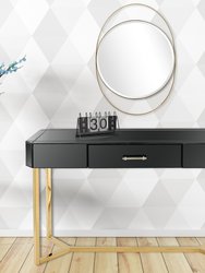 Sonya 47.2" Black Rectangle Glass Console Table