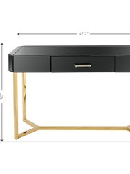 Sonya 47.2" Black Rectangle Glass Console Table