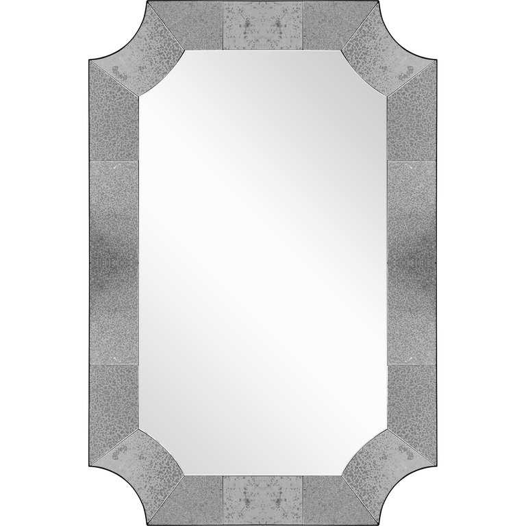 Templar 23.625" x 35.375" Casual Irregular Framed Classic Accent Mirror - Gray