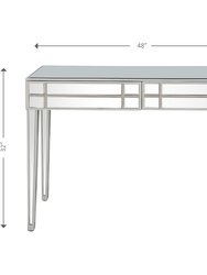 Vera 48" Rectangle Glass Console Table - Silver