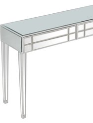Vera 48" Rectangle Glass Console Table - Silver
