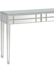 Vera 48" Rectangle Glass Console Table - Silver