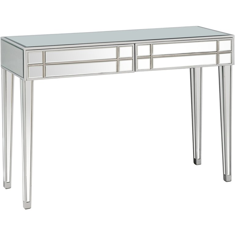 Vera 48" Rectangle Glass Console Table - Silver