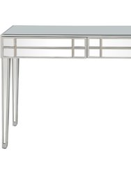 Vera 48" Rectangle Glass Console Table - Silver - Silver