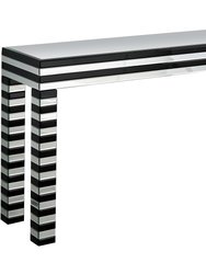 Waves 47.6" Rectangle Glass Console Table - Black