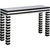 Waves 47.6" Rectangle Glass Console Table - Black