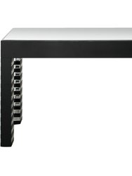 Waves 47.6" Rectangle Glass Console Table - Black