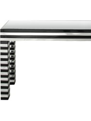Waves 47.6" Rectangle Glass Console Table - Black - Black
