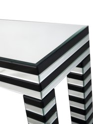 Waves 47.6" Rectangle Glass Console Table - Black