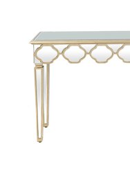 Yasmina 47.25" Rectangle Glass Console Table - Antique Silver - Antique Silver