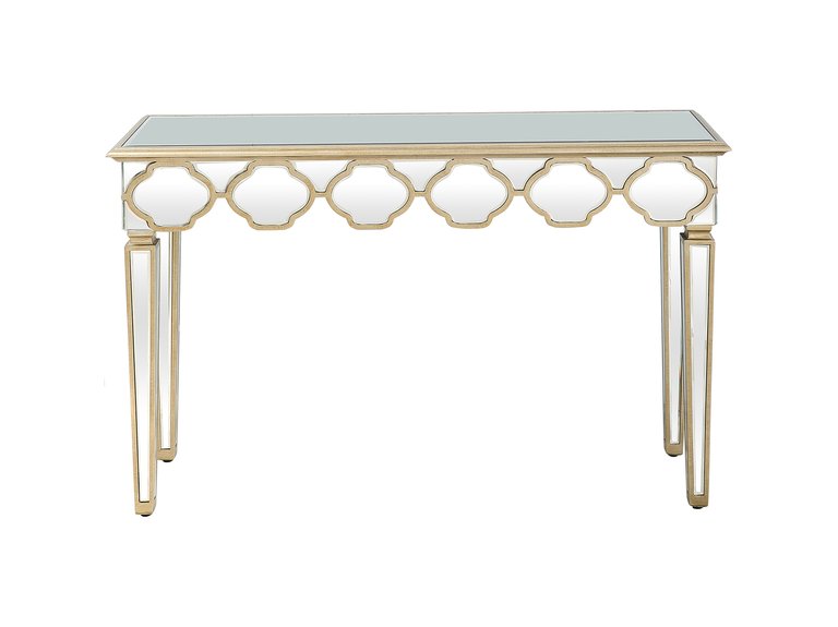 Yasmina 47.25" Rectangle Glass Console Table - Antique Silver - Antique Silver