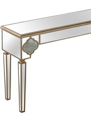 Zahra 47.2" Rectangle Glass Console Table - Champagne