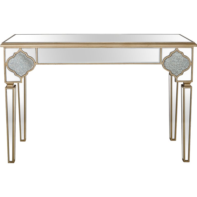 Zahra 47.2" Rectangle Glass Console Table - Champagne - Champagne